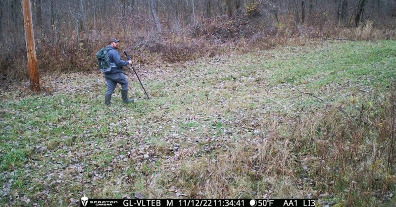 Illegal hunter captured on trail camera